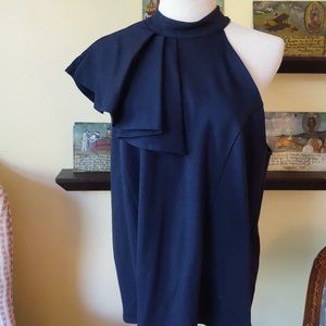 Anthropologie Eri + Ali Size US XL NWT One Shoulder Navy Blue Top